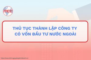 thành lập công ty có vốn đầu tư nước ngoài